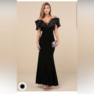 Lulus Elegant Black Evening Dress New